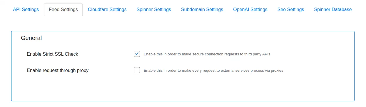 General-Feed Settings