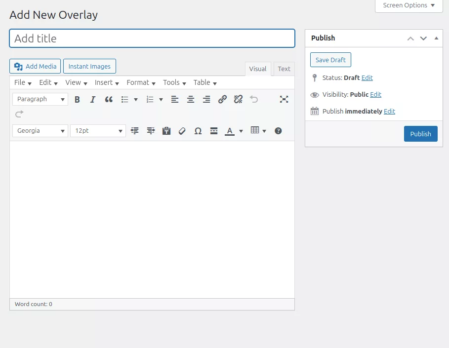 Add new overlay